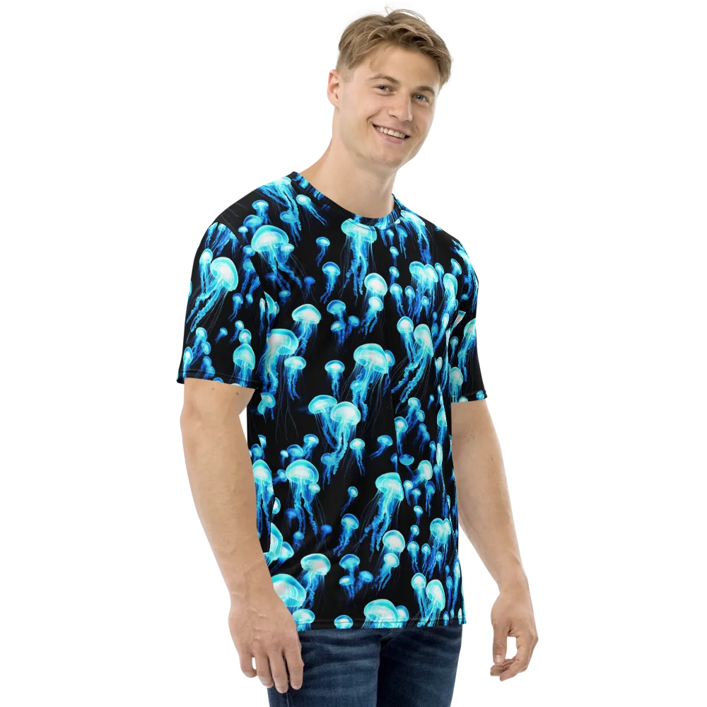Electric Abyss on Men's Crew Neck T-Shirt — Right