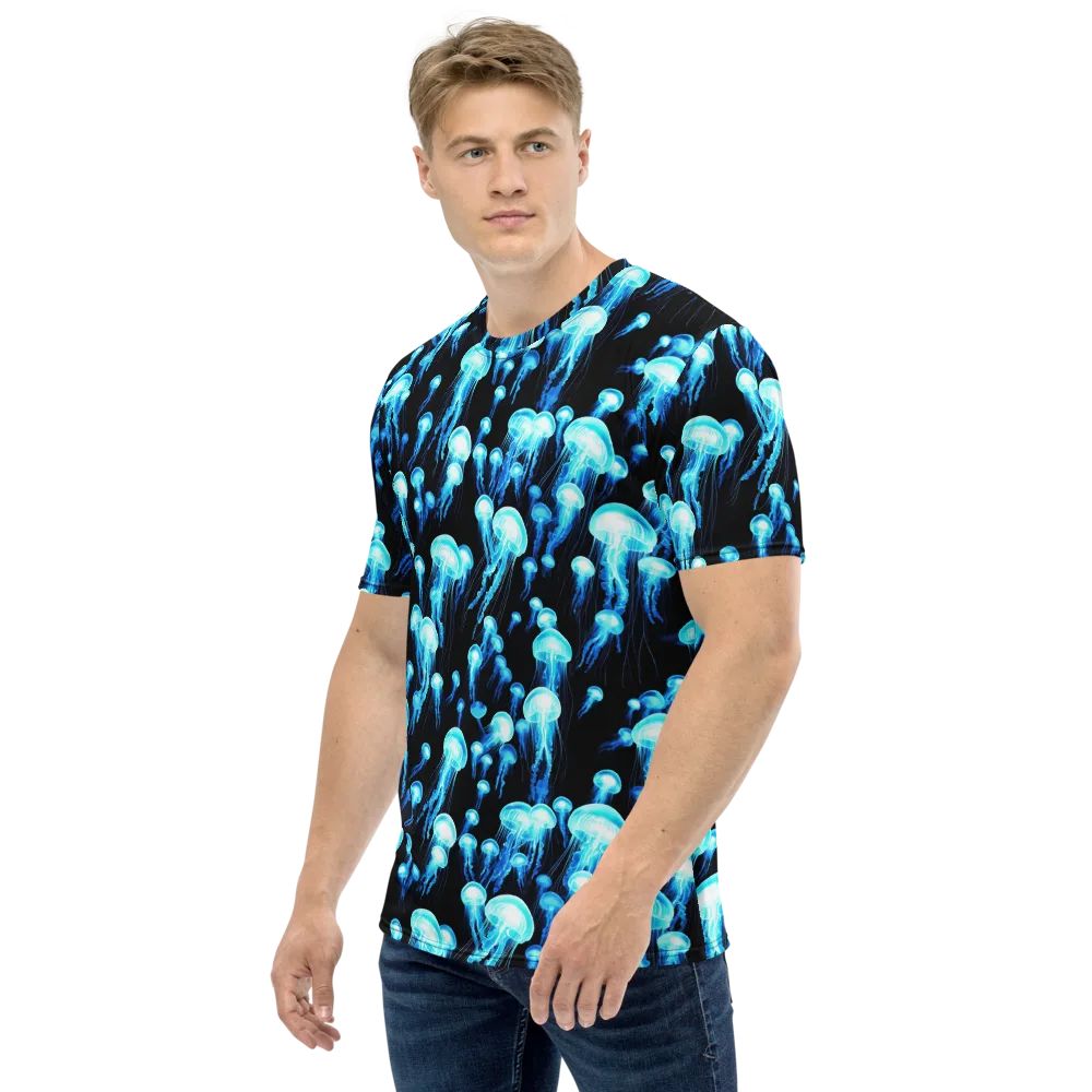 Electric Abyss on Men's Crew Neck T-Shirt — Left