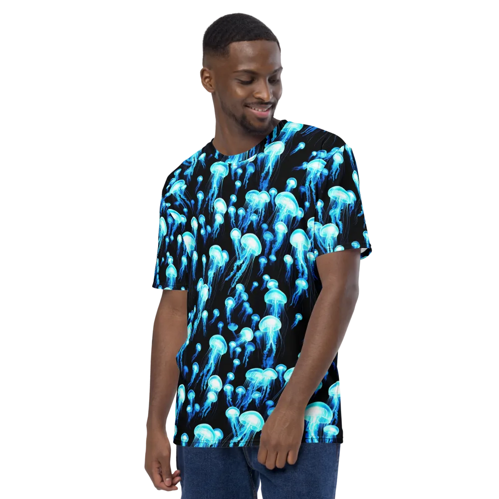 Electric Abyss on Men's Crew Neck T-Shirt — Left