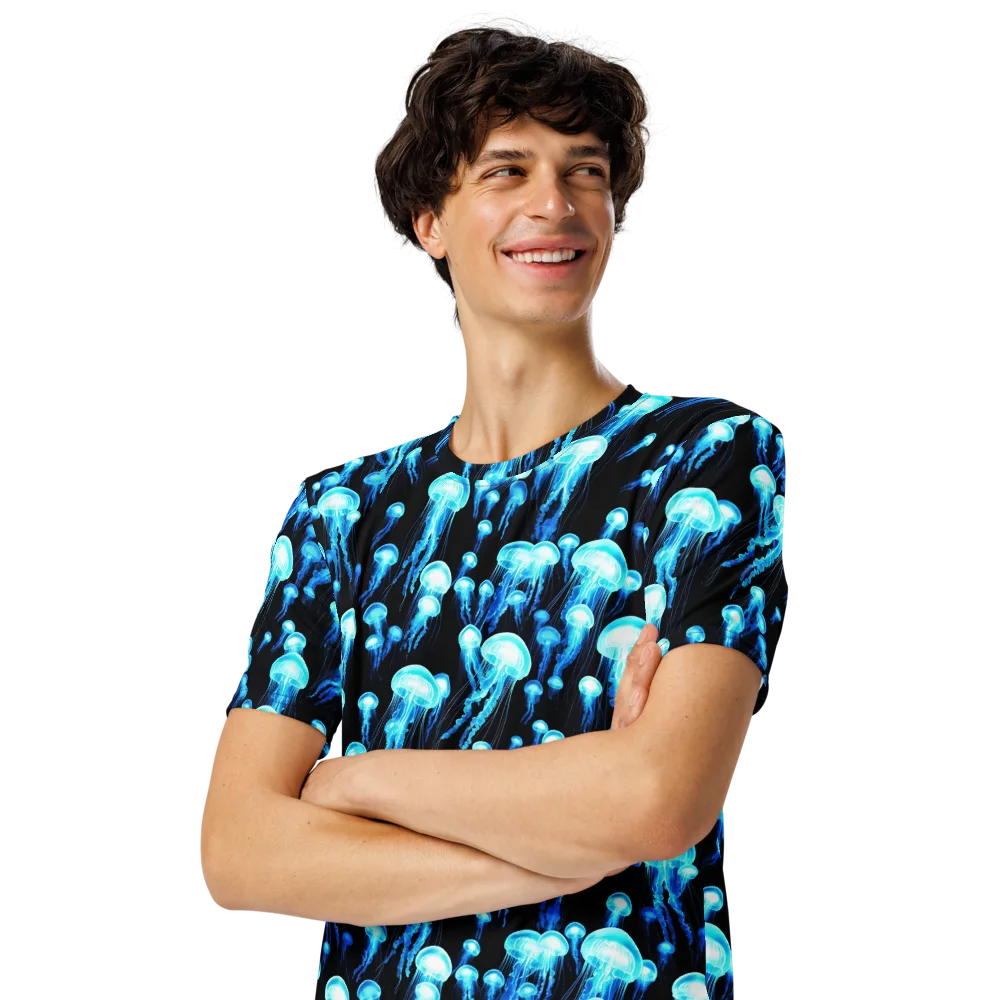 Electric Abyss on Men's Crew Neck T-Shirt — Left Front