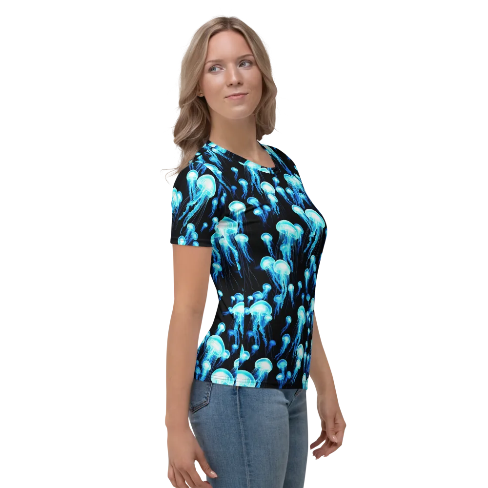 Electric Abyss on Women's Crew Neck T-Shirt — Right