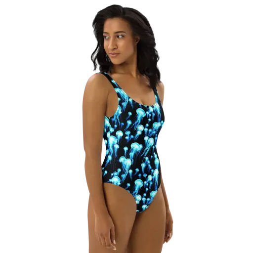 Electric Abyss on a One-Piece Swimsuit