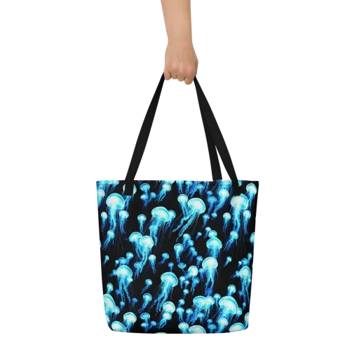 Electric Abyss on a Large Tote Bag W/ Pocket