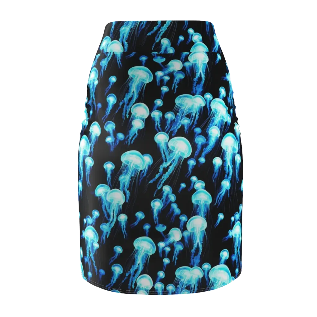 Electric Abyss on Pencil Skirt — Back