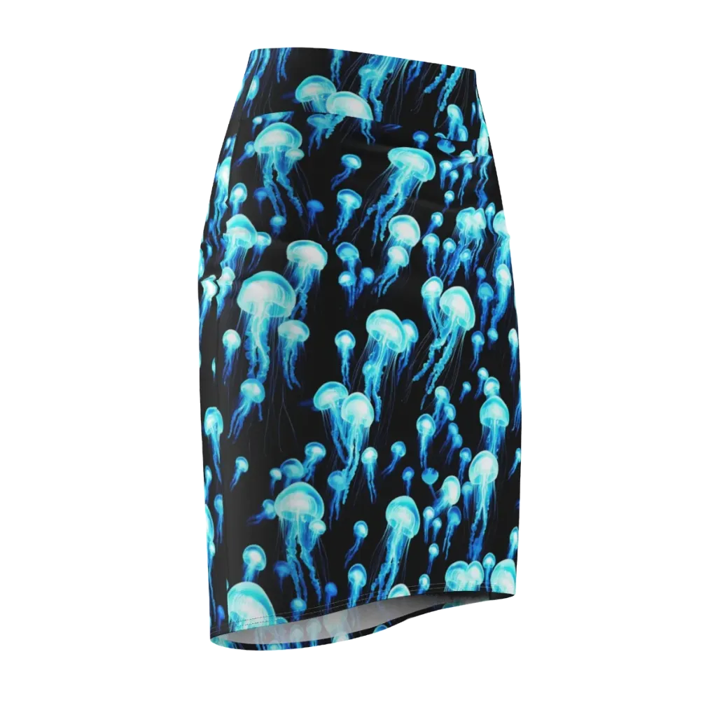 Electric Abyss on Pencil Skirt — Front Side