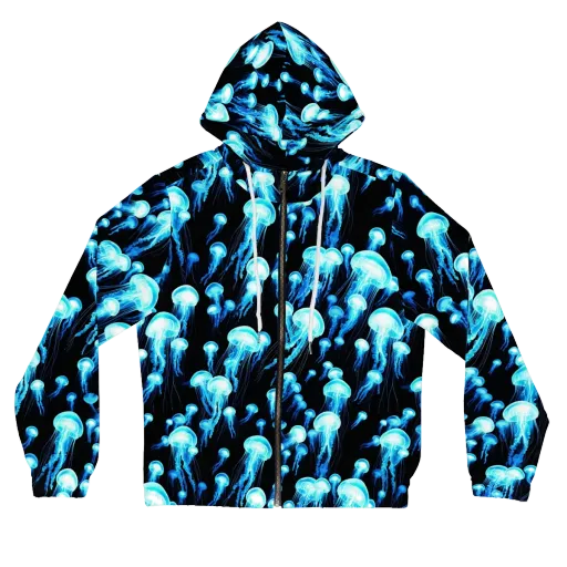 Electric Abyss on a Women's Full-Zip Hoodie