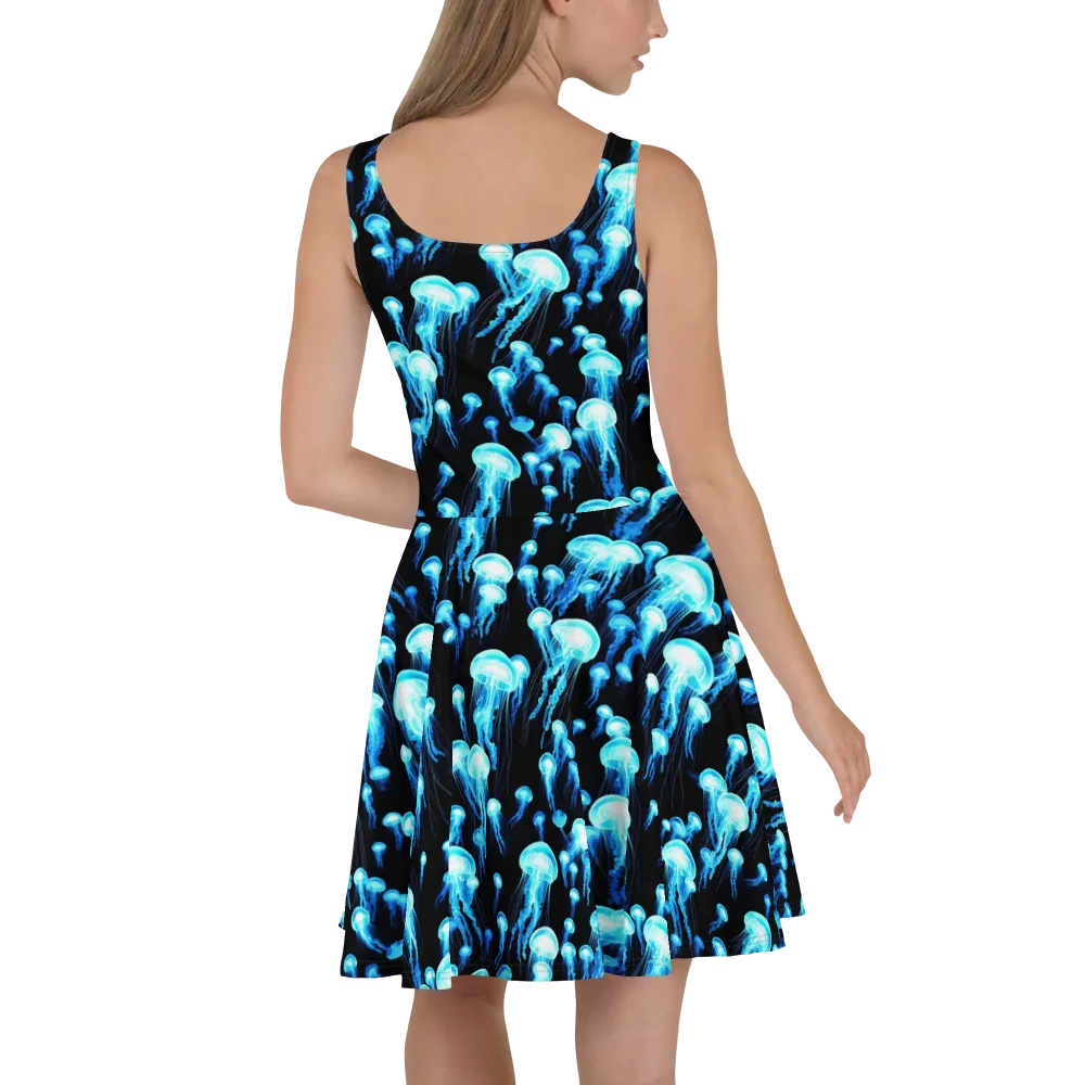 Electric Abyss on Skater Dress — Back