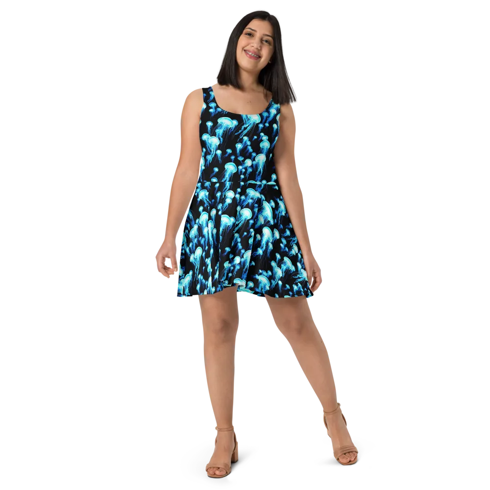 Electric Abyss on Skater Dress — Front