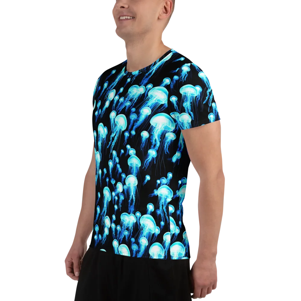 Electric Abyss on Men's Athletic T-Shirt — Left