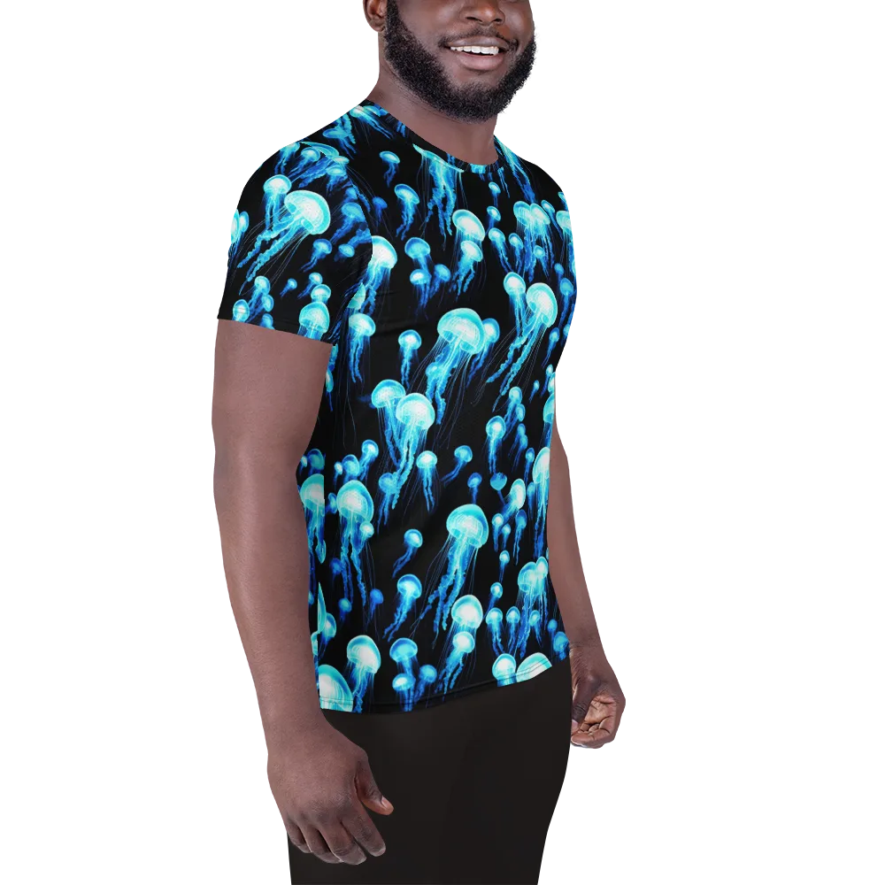 Electric Abyss on Men's Athletic T-Shirt — Right