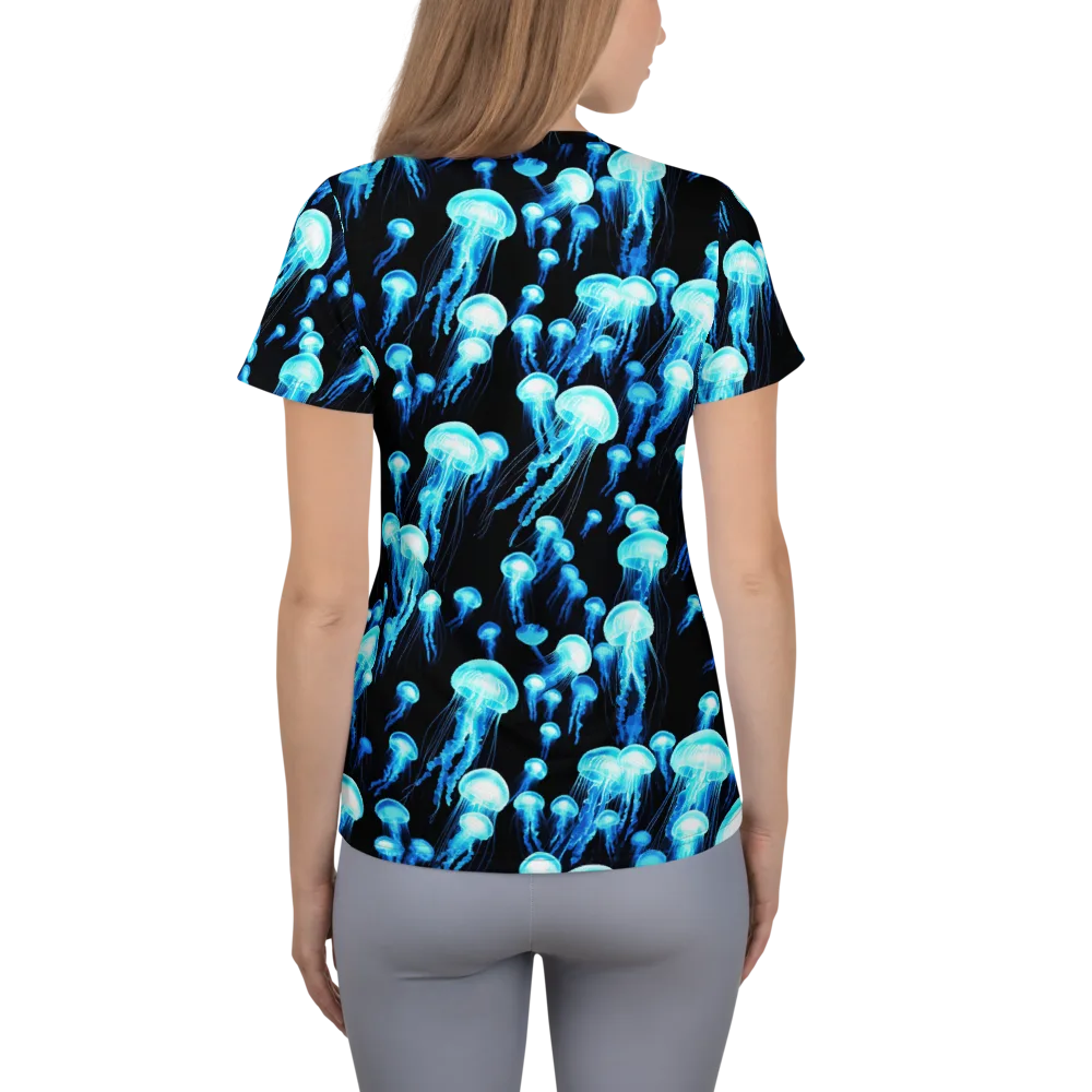 Electric Abyss on Women's Athletic T-Shirt — Back