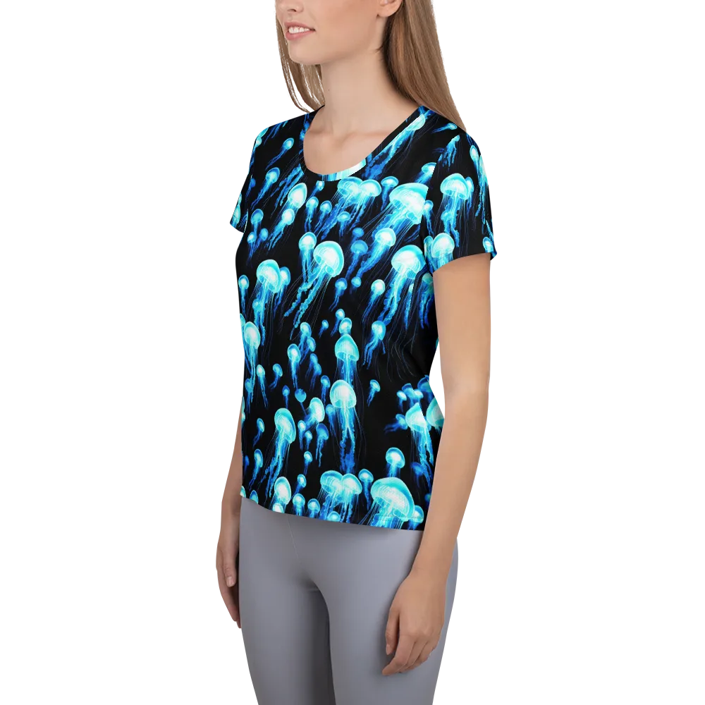 Electric Abyss on Women's Athletic T-Shirt — Left