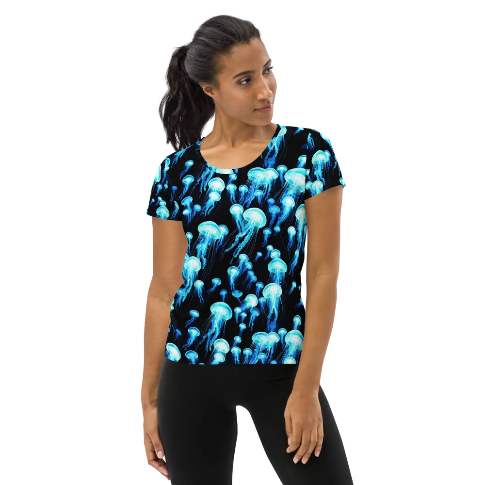 Electric Abyss on Women's Athletic T-Shirt — Front