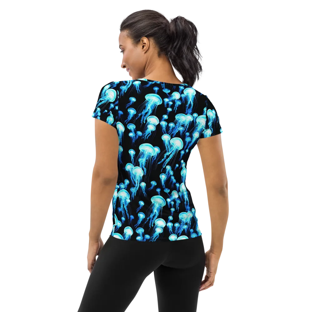 Electric Abyss on Women's Athletic T-Shirt — Back