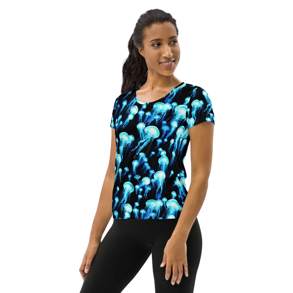 Electric Abyss on Women's Athletic T-Shirt — Left