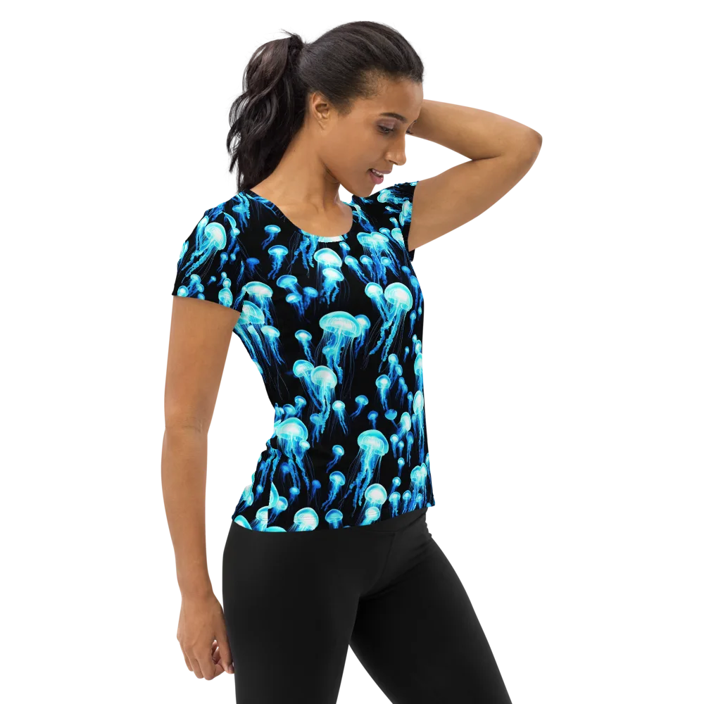 Electric Abyss on Women's Athletic T-Shirt — Right