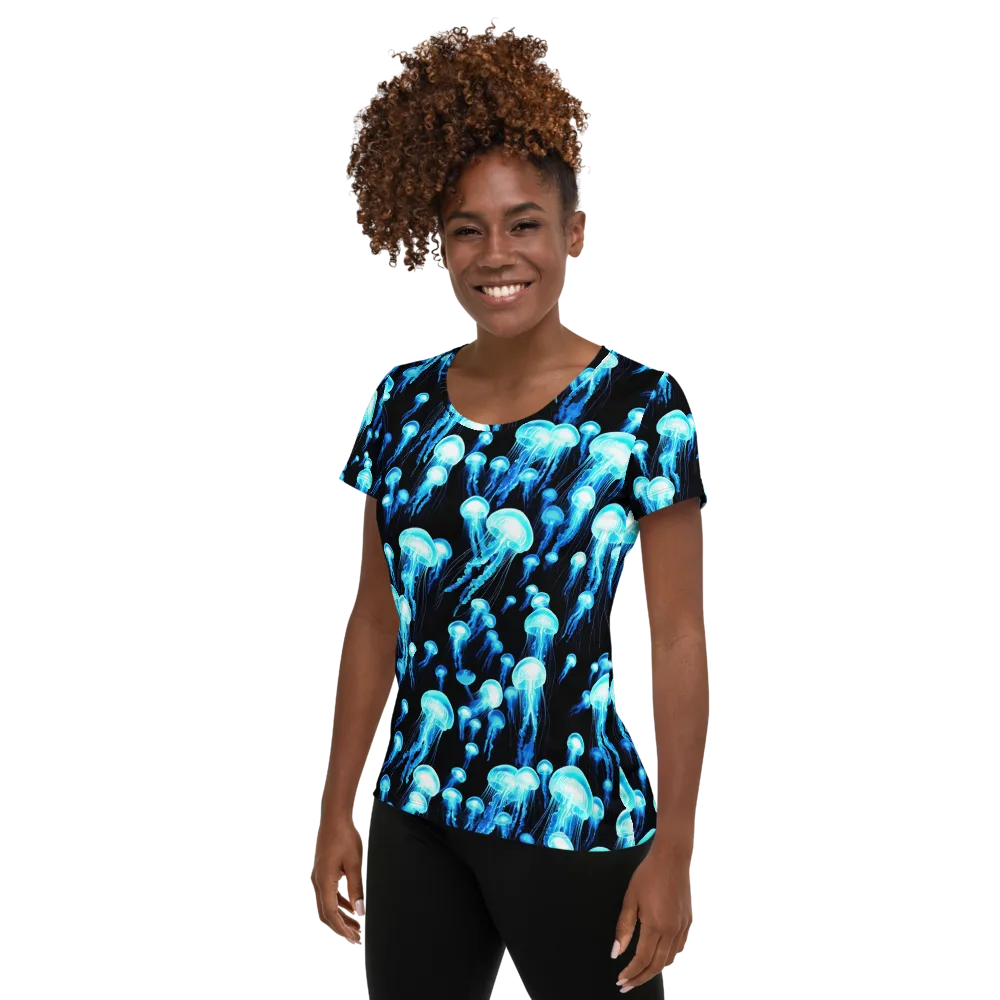 Electric Abyss on Women's Athletic T-Shirt — Left