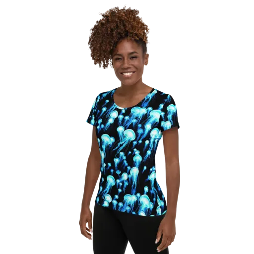 Electric Abyss on a Women's Athletic T-Shirt