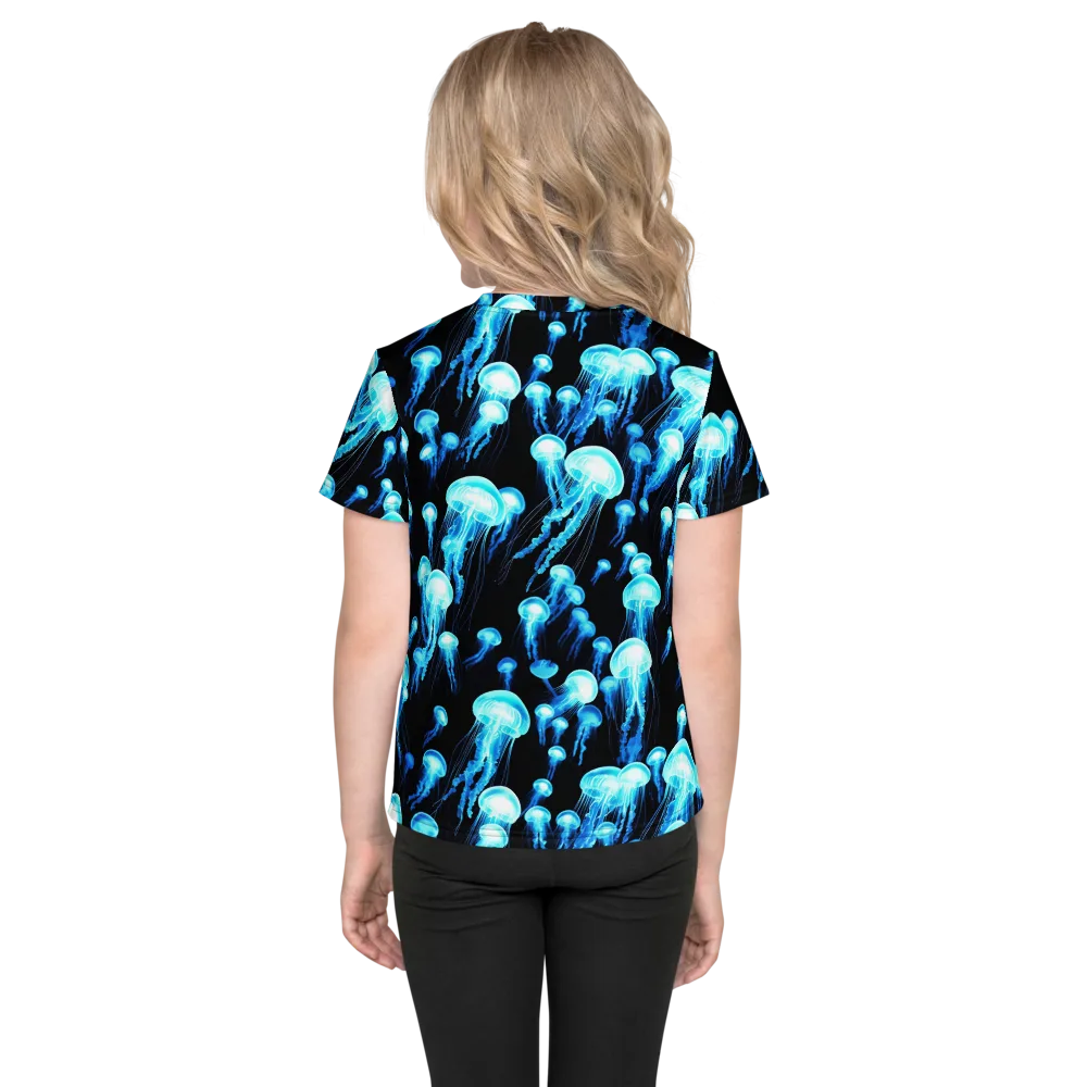 Electric Abyss on Kids Crew Neck T-Shirt — Back