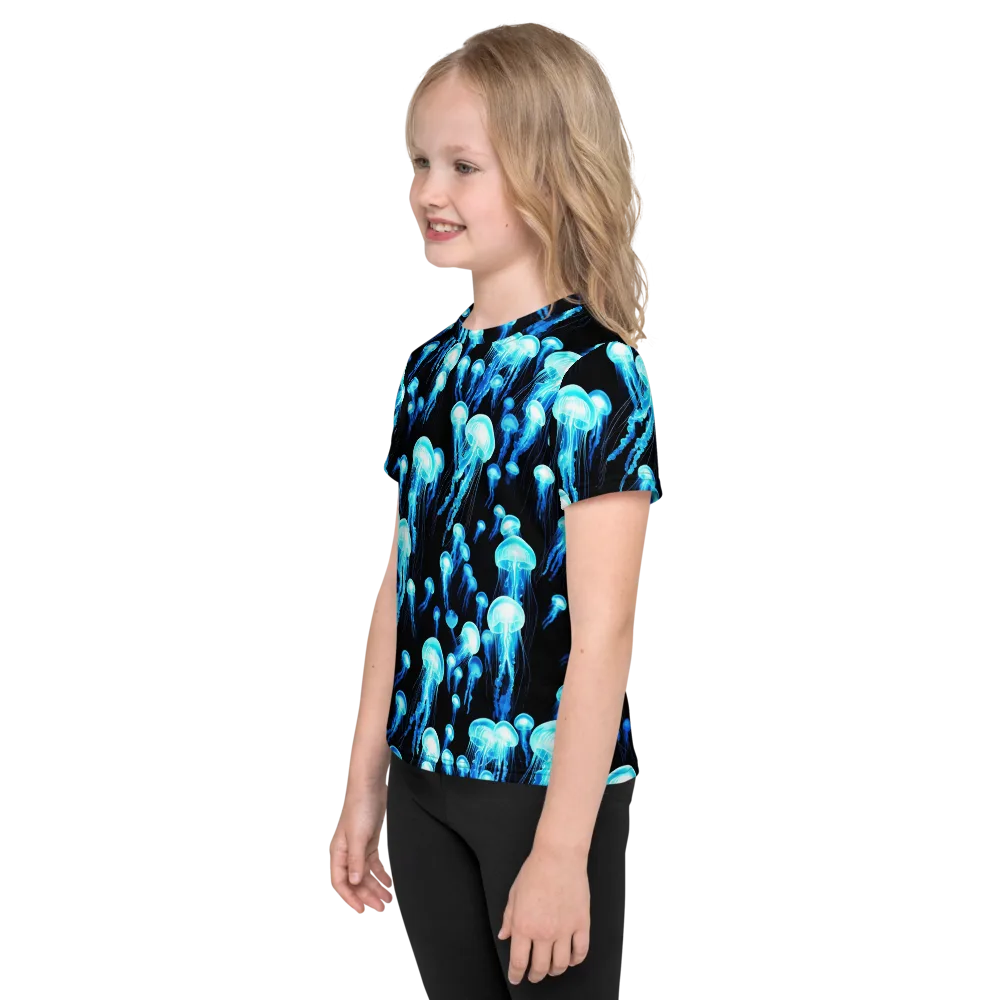 Electric Abyss on Kids Crew Neck T-Shirt — Left