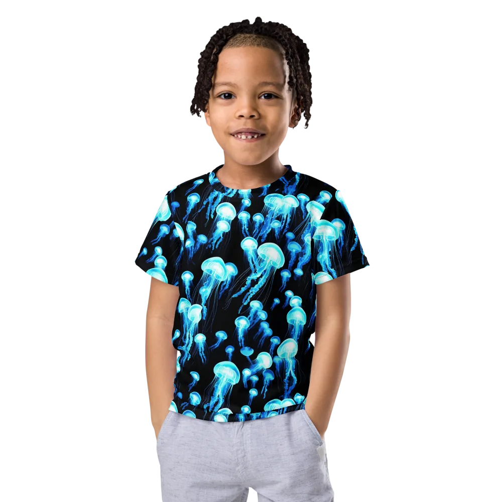 Electric Abyss on Kids Crew Neck T-Shirt — Front