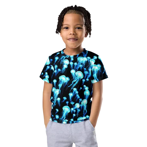 Electric Abyss on a Kids Crew Neck T-Shirt