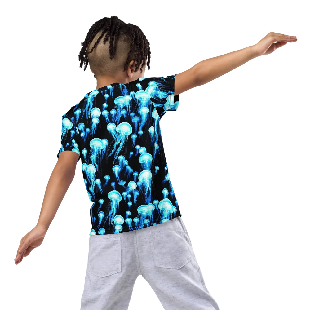Electric Abyss on Kids Crew Neck T-Shirt — Back