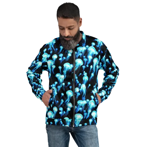 Electric Abyss on a Bomber Jacket