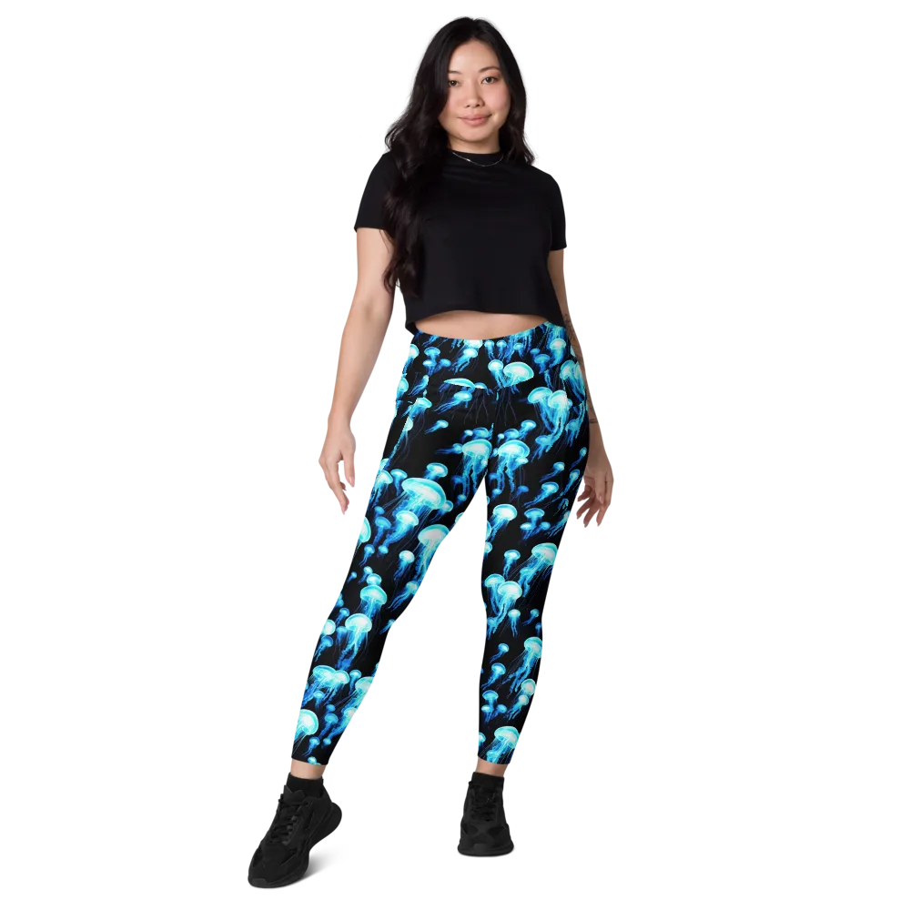 Electric Abyss on Leggings with Pockets — Front