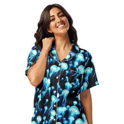 Electric Abyss on a Women's Short Sleeve Pajama Top