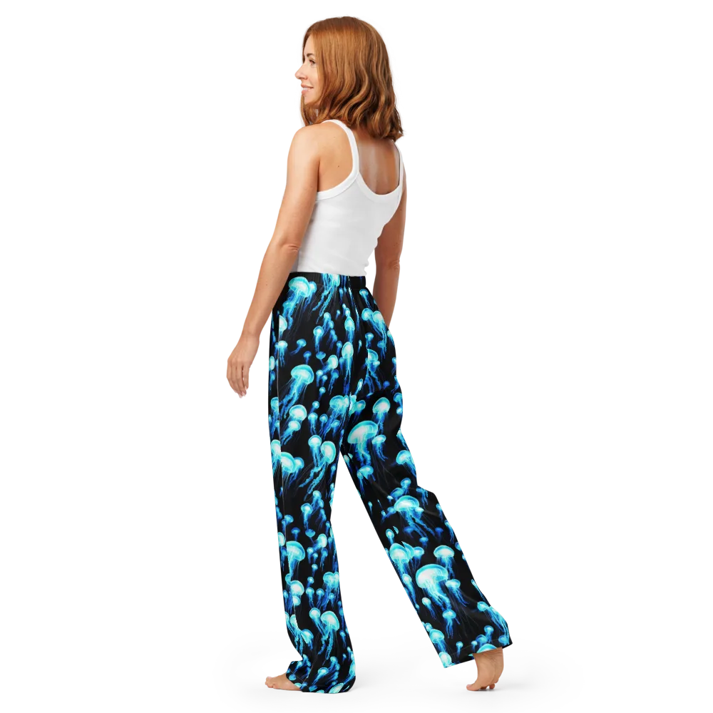 Electric Abyss on Women's Pajama Pants — Back