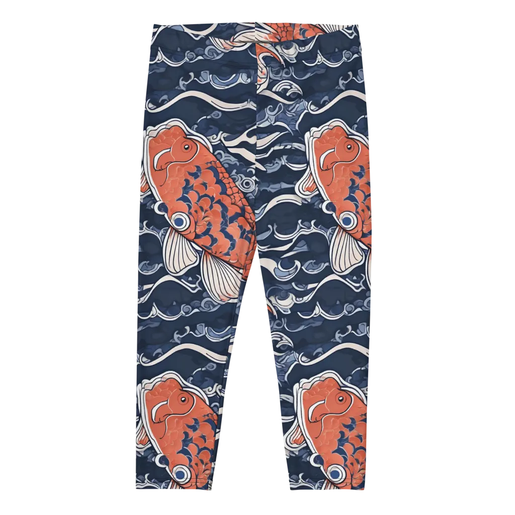 Vermilion Tide on Capri Leggings — Front