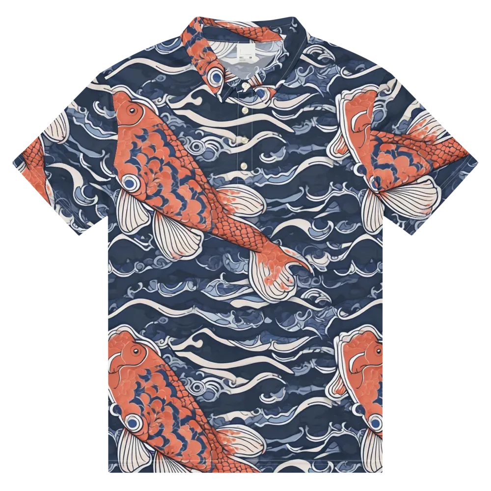 Vermilion Tide on Men's Slim Fit Polo Shirt — Front