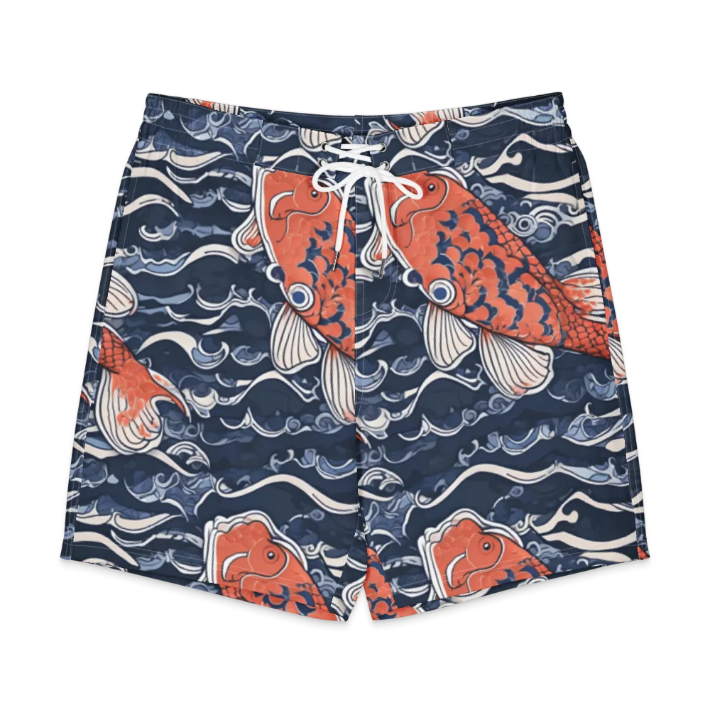Vermilion Tide on Men's Board Shorts — Front