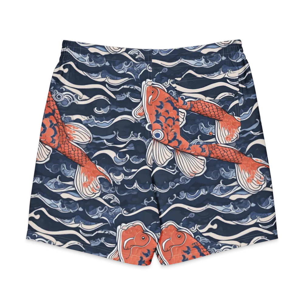 Vermilion Tide on Men's Board Shorts — Back