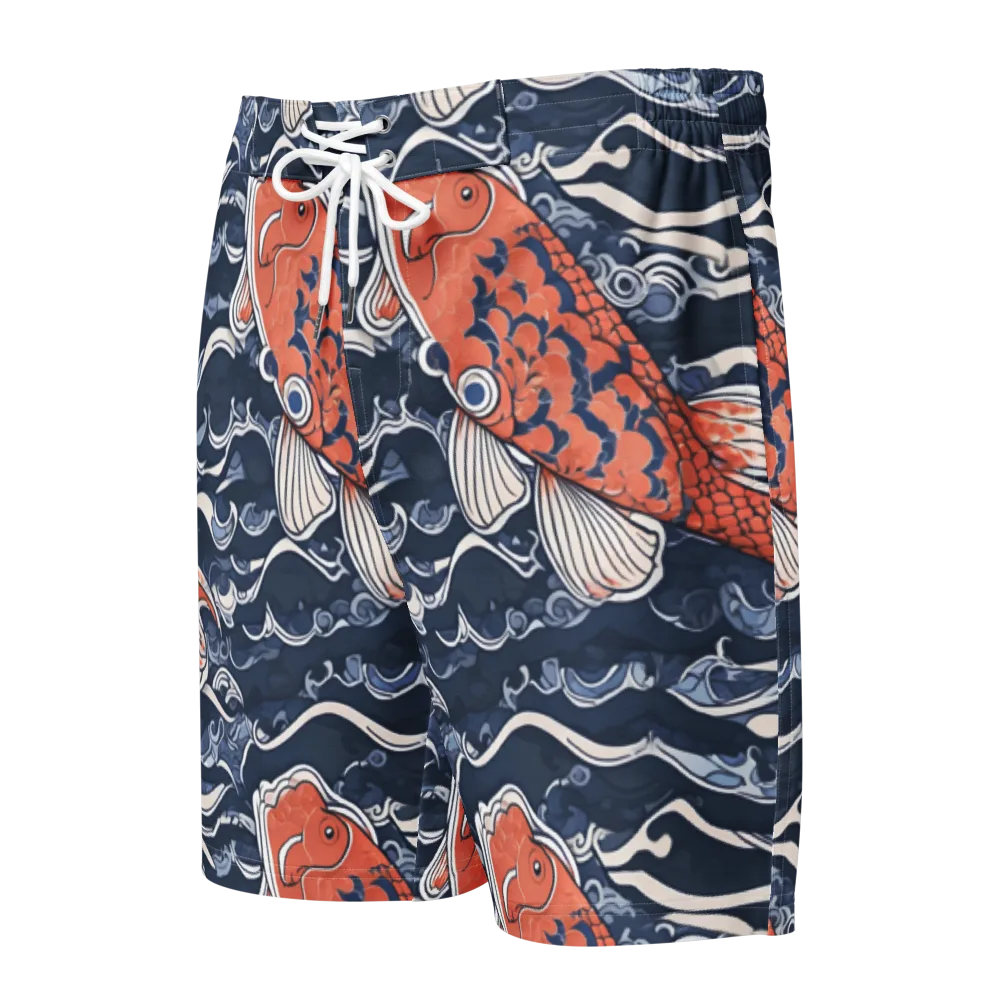 Vermilion Tide on Men's Board Shorts — Front