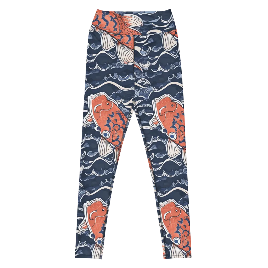 Vermilion Tide on Yoga Leggings — Front
