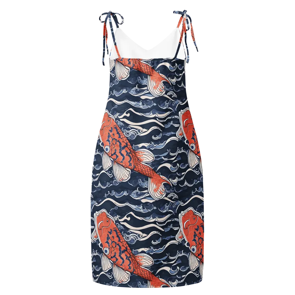 Vermilion Tide on Slip Dress — Back