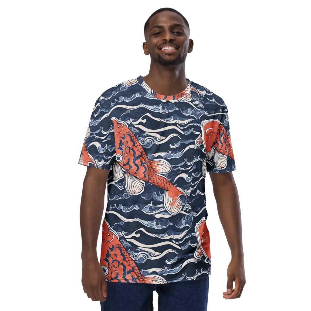Vermilion Tide on Men's Crew Neck T-Shirt — Front