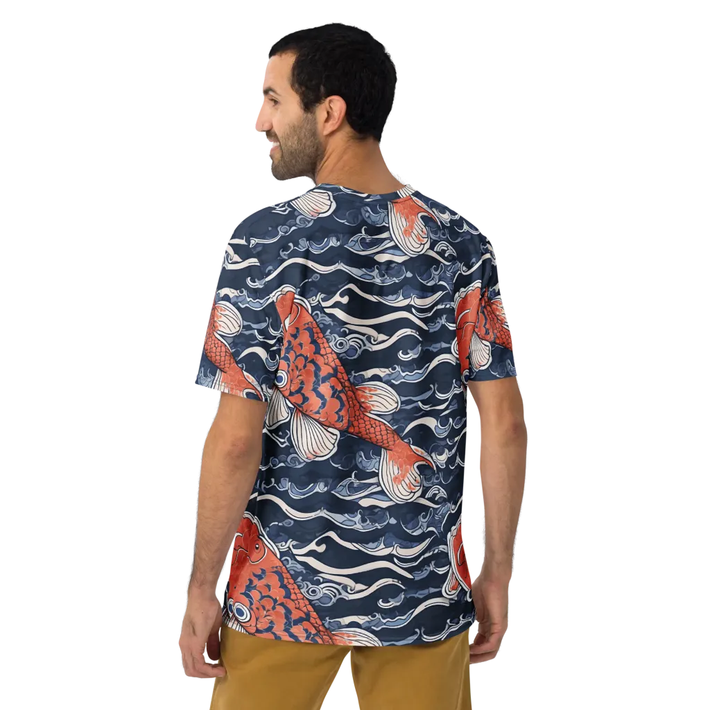 Vermilion Tide on Men's Crew Neck T-Shirt — Back