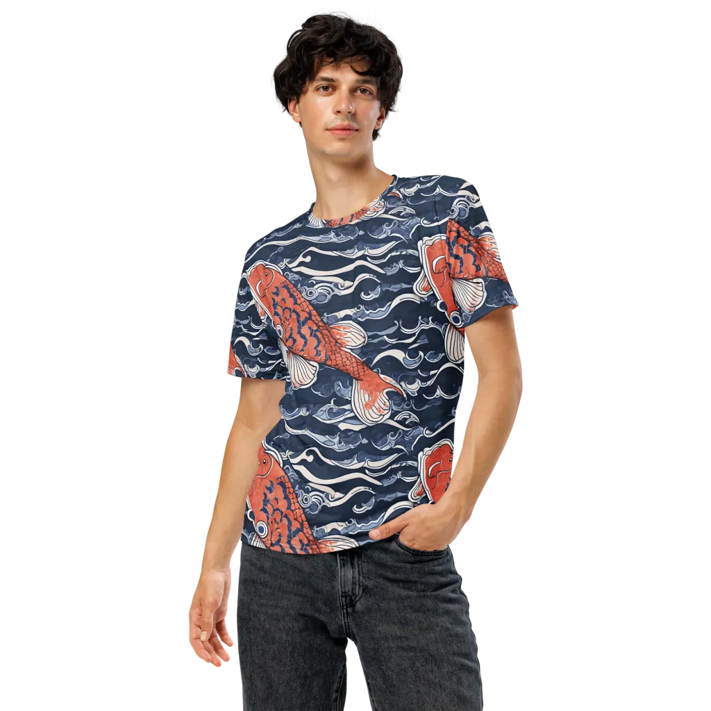 Vermilion Tide on Men's Crew Neck T-Shirt — Front