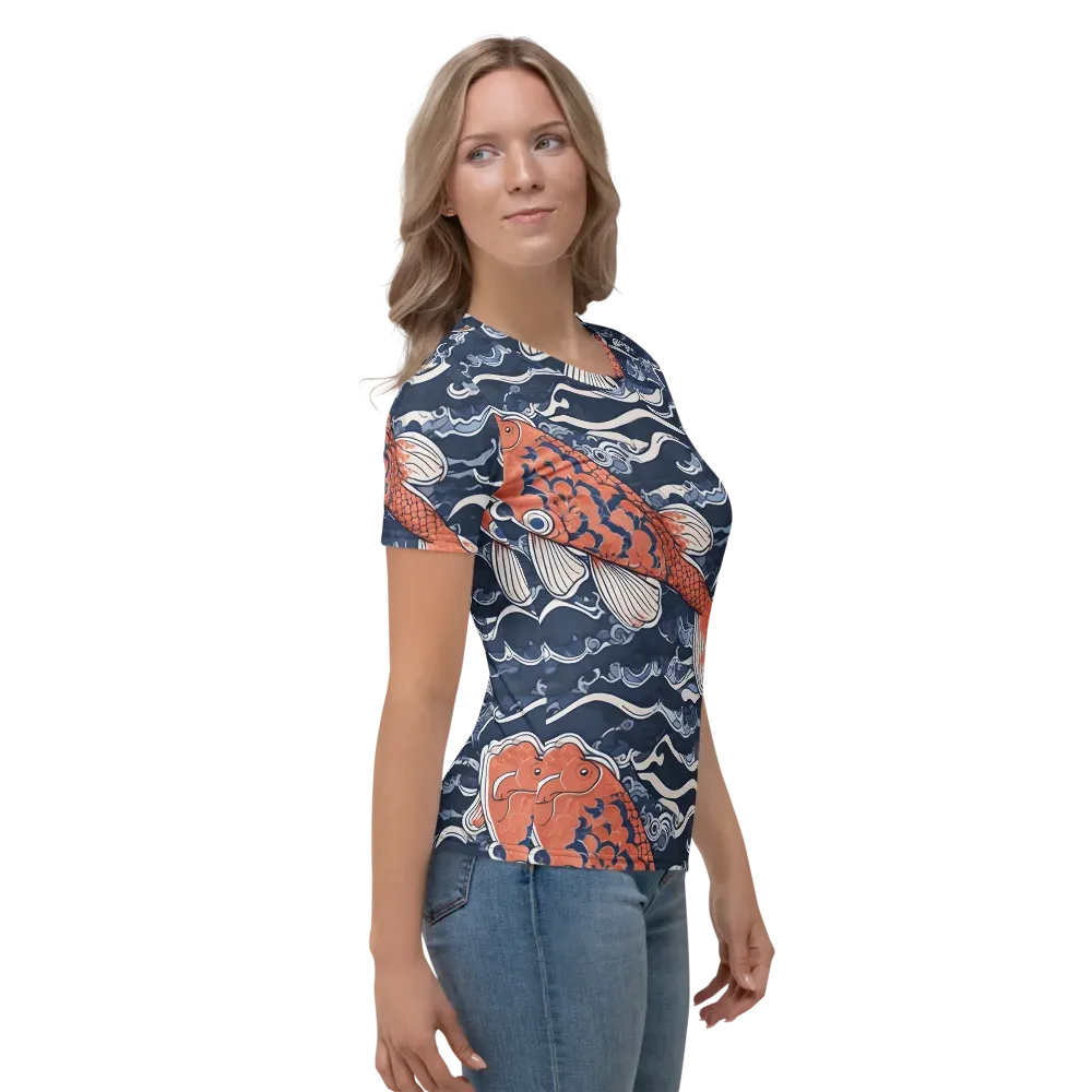 Vermilion Tide on Women's Crew Neck T-Shirt — Right