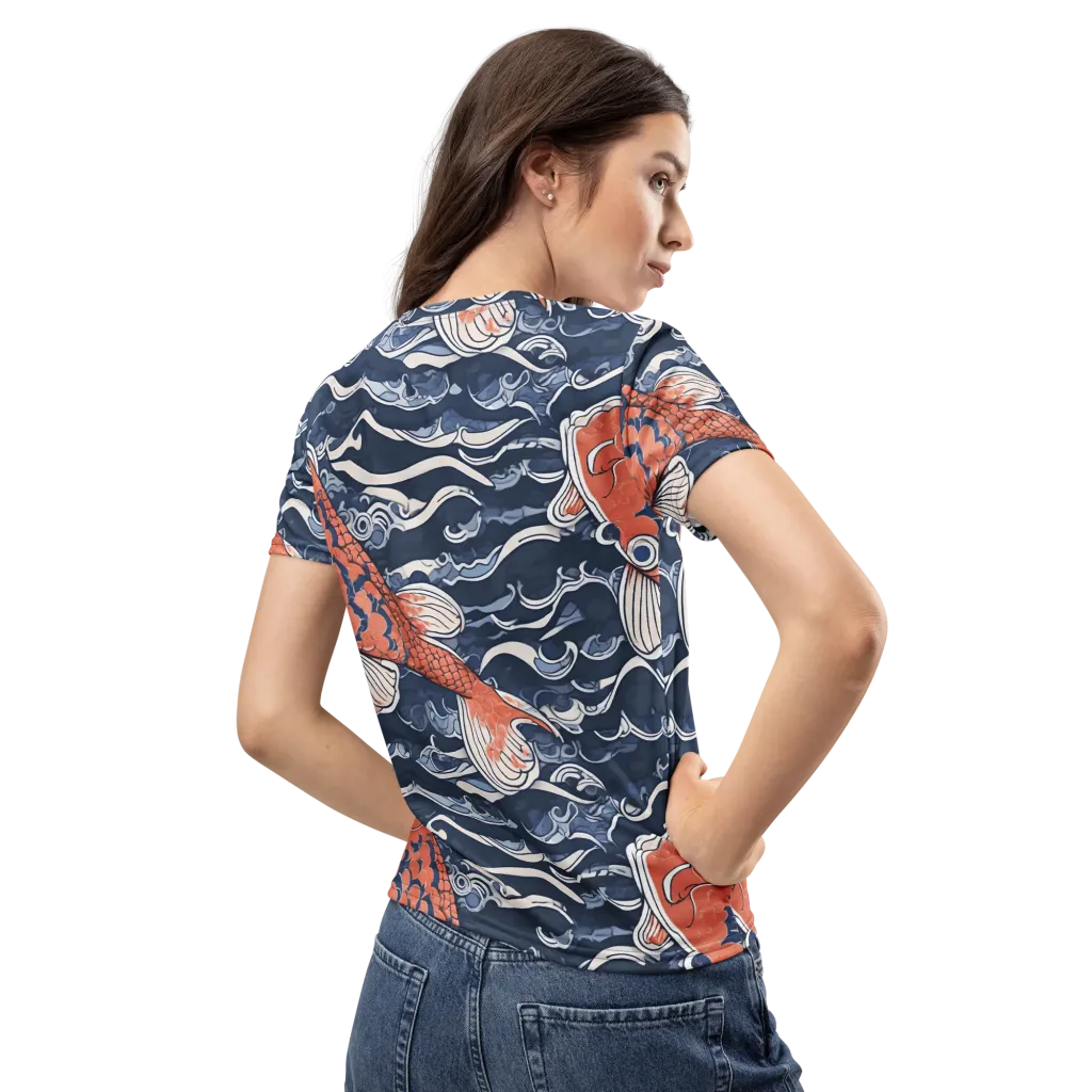 Vermilion Tide on Women's Crew Neck T-Shirt — Back