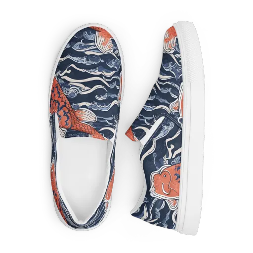 Vermilion Tide on a Men's Slip-On Canvas Shoes