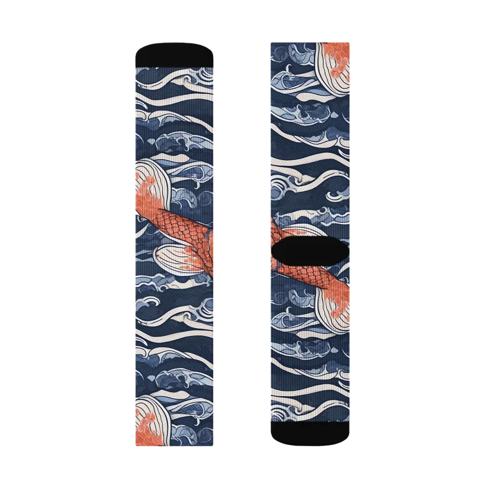 Vermilion Tide Socks on model