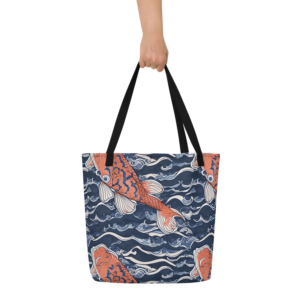 Vermilion Tide on Large Tote Bag W/ Pocket — Front