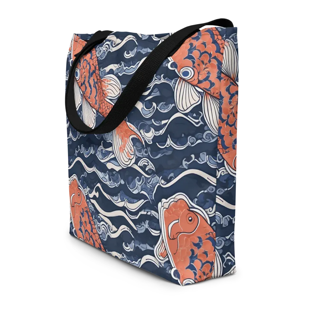 Vermilion Tide on Large Tote Bag W/ Pocket — Front