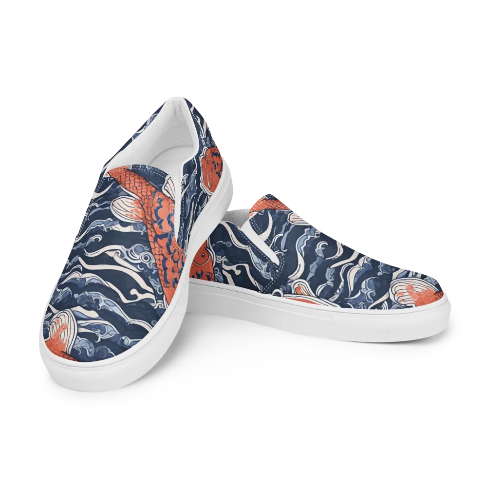 Vermilion Tide on Women's Slip-On Canvas Shoes — Left Front