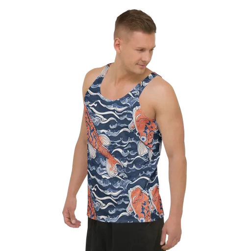 Vermilion Tide on a Men's Tank Top
