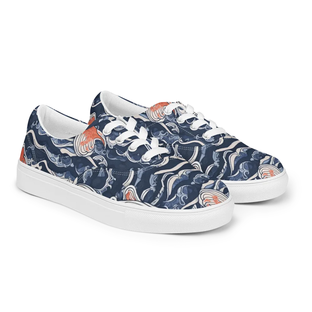 Vermilion Tide on Men's Lace-Up Canvas Shoes — Right Front